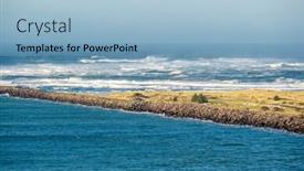  Presentation with pacific - Audience pleasing theme consisting of usa-pacific-coast-landscape-cape backdrop and a light blue colored foreground