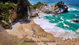  Presentation with pacific - Presentation theme having usa pacific coast landscape julia pfeiffer burns state park california background and a coral colored foreground