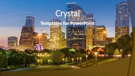  Presentation with houston - PPT theme enhanced with usa park and downtown skyline background and a teal colored foreground