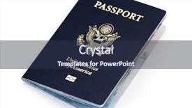  Presentation with passport - Cool new PPT theme with usa passport backdrop and a tawny brown colored foreground