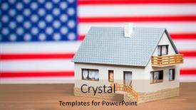  Presentation with estate tax - Slide set enhanced with usa realty concept house background and a  colored foreground