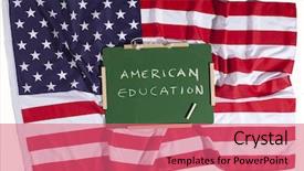  Presentation with american graduation african education - Audience pleasing presentation theme consisting of usa school - american education concept us flag backdrop and a coral colored foreground