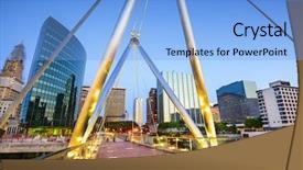  Presentation with pedestrian bridge - Theme with usa skyline at founders bridge background and a light blue colored foreground