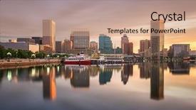  Presentation with maryland - Audience pleasing presentation theme consisting of usa skyline at the inner backdrop and a coral colored foreground