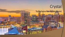  Presentation with maryland - Amazing PPT theme having usa skyline of the inner backdrop and a coral colored foreground