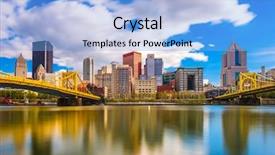  Presentation with pittsburgh - Colorful PPT theme enhanced with usa skyline on the allegheny backdrop and a light blue colored foreground