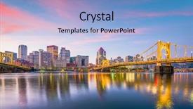  Presentation with pittsburgh - Amazing slide deck having usa skyline on the allegheny backdrop and a light blue colored foreground