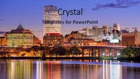  Presentation with columbus ohio usa skyline - Slide set with usa skyline on the hudson background and a light blue colored foreground