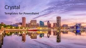  Presentation with maryland - Presentation design having usa skyline on the inner background and a light blue colored foreground