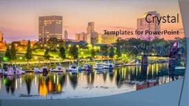  Presentation with savannah - Amazing slides having usa skyline on the savannah backdrop and a coral colored foreground