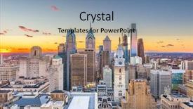  Presentation with philadelphia - Audience pleasing presentation design consisting of usa skyline over center city backdrop and a seafoam green colored foreground