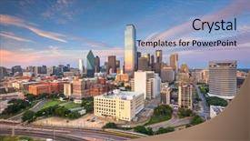  Presentation with columbus ohio usa skyline - Slide set featuring usa skyline over dealey plaza background and a teal colored foreground