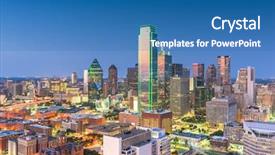  Presentation with texas - Slide deck consisting of usa skyline over dealey plaza background and a teal colored foreground