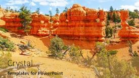  Presentation with sedimentary rock stones - Beautiful PPT theme featuring usa-the-most-popular-trails backdrop and a yellow colored foreground