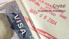  Presentation with passport - Slide deck consisting of usa visa - close-up background and a lemonade colored foreground