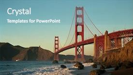 Presentation with bridge - PPT layouts with usa west coast - sunset on golden gate bridge background and a seafoam green colored foreground