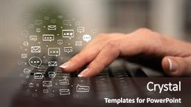  Presentation with keyboard - Beautiful theme featuring usability - business woman hand typing backdrop and a tawny brown colored foreground
