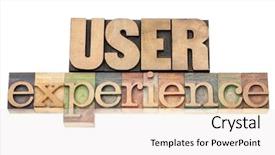  Presentation with wood type design - PPT layouts having usability - user experience - isolated text background and a white colored foreground