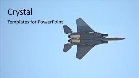 Presentation with plain blue clear sky - Colorful theme enhanced with usaf - f15 flying directly overhead backdrop and a light blue colored foreground