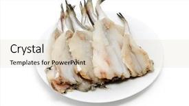  Presentation with fish - Amazing PPT theme having usana - raw fish backdrop and a  colored foreground