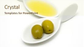  Presentation with olive oil and products - Theme featuring usana - two olives and olive oil background and a  colored foreground