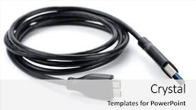  Presentation with cable - Colorful presentation theme enhanced with usb 3 cable plug backdrop and a white colored foreground