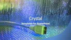  Presentation with fiber - Theme having usb 3 plugs closeup with fiber optical background background and a teal colored foreground