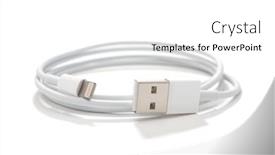 Presentation with cable - Presentation consisting of usb-cable-data-device-isolated background and a white colored foreground