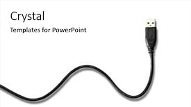  Presentation with cable - Audience pleasing slides consisting of usb cable isolated on white backdrop and a white colored foreground
