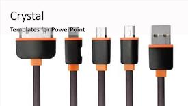  Presentation with cable - Audience pleasing slide deck consisting of usb charger cable connectors set backdrop and a white colored foreground