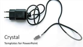  Presentation with solar cell charger - Colorful presentation design enhanced with usb charger backdrop and a white colored foreground