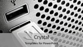  Presentation with port - Cool new presentation design with usb connection port backdrop and a light gray colored foreground