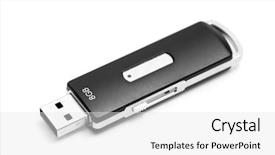  Presentation with google drive temlates - Amazing presentation theme having usb drive isolated on white backdrop and a  colored foreground