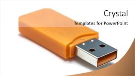  Presentation with flash - Colorful PPT theme enhanced with usb flash drive closeup backdrop and a white colored foreground