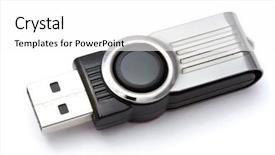 Presentation with flash - PPT theme consisting of usb flash drive closuep background and a white colored foreground