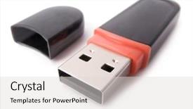  Presentation with flash - Amazing slides having usb flash drive isolated on white background backdrop and a light gray colored foreground