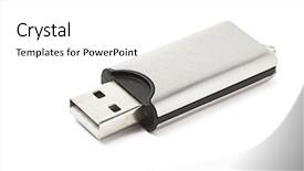  Presentation with flash - Beautiful theme featuring usb flash drive isolated backdrop and a white colored foreground