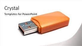  Presentation with silver fern black white flag - Presentation theme featuring usb flash drive on white background and a white colored foreground