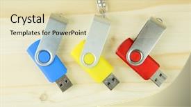  Presentation with flash - Amazing presentation having usb flash drive backdrop and a soft green colored foreground