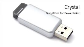  Presentation with flash - Slide set with usb flash drive background and a white colored foreground