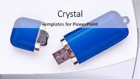  Presentation with flash - Colorful presentation theme enhanced with usb flash memory backdrop and a sky blue colored foreground