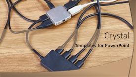  Presentation with cables - Amazing slides having usb-hubs-connected-to-each backdrop and a coral colored foreground