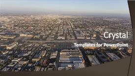  Presentation with neighborhoods - Beautiful PPT theme featuring usc - aerial view south of downtown backdrop and a dark gray colored foreground