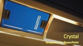  Presentation with emergency communication - PPT layouts featuring uscita emergenza meaning emergency exit background and a tawny brown colored foreground