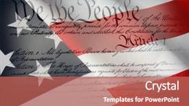  Presentation with usa flag - PPT theme featuring american constitution with usa flag background and a red colored foreground