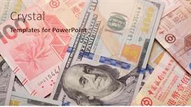  Presentation with paper - Amazing PPT theme having usd-and-hkd-paper-banknote backdrop and a lemonade colored foreground