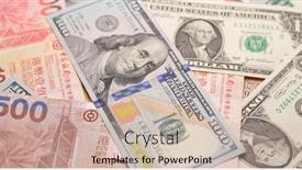  Presentation with paper - Beautiful slide deck featuring usd-and-hkd-paper-banknote backdrop and a soft green colored foreground