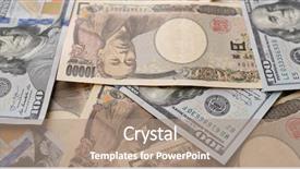  Presentation with japanese - Colorful slide set enhanced with japan currency - usd and japanese yen banknote backdrop and a coral colored foreground