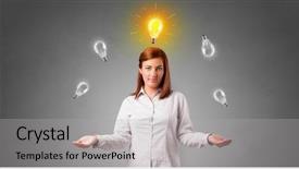  Presentation with case - Cool new slides with use case - young business person juggle backdrop and a light gray colored foreground