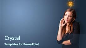  Presentation with new idea innovation - PPT theme having use case - young person looking for new background and a ocean colored foreground